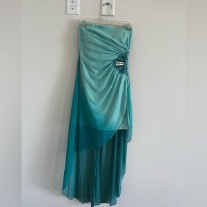 TEEZE-ME Teal High-Low Homecoming Dress